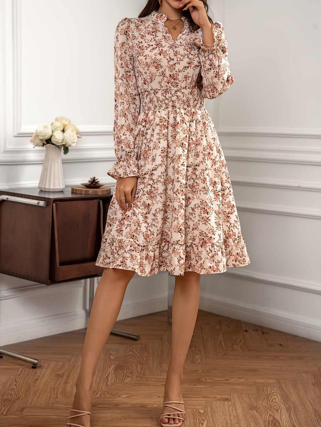 BLOOM™ | Smock-kjole med blomsterprint
