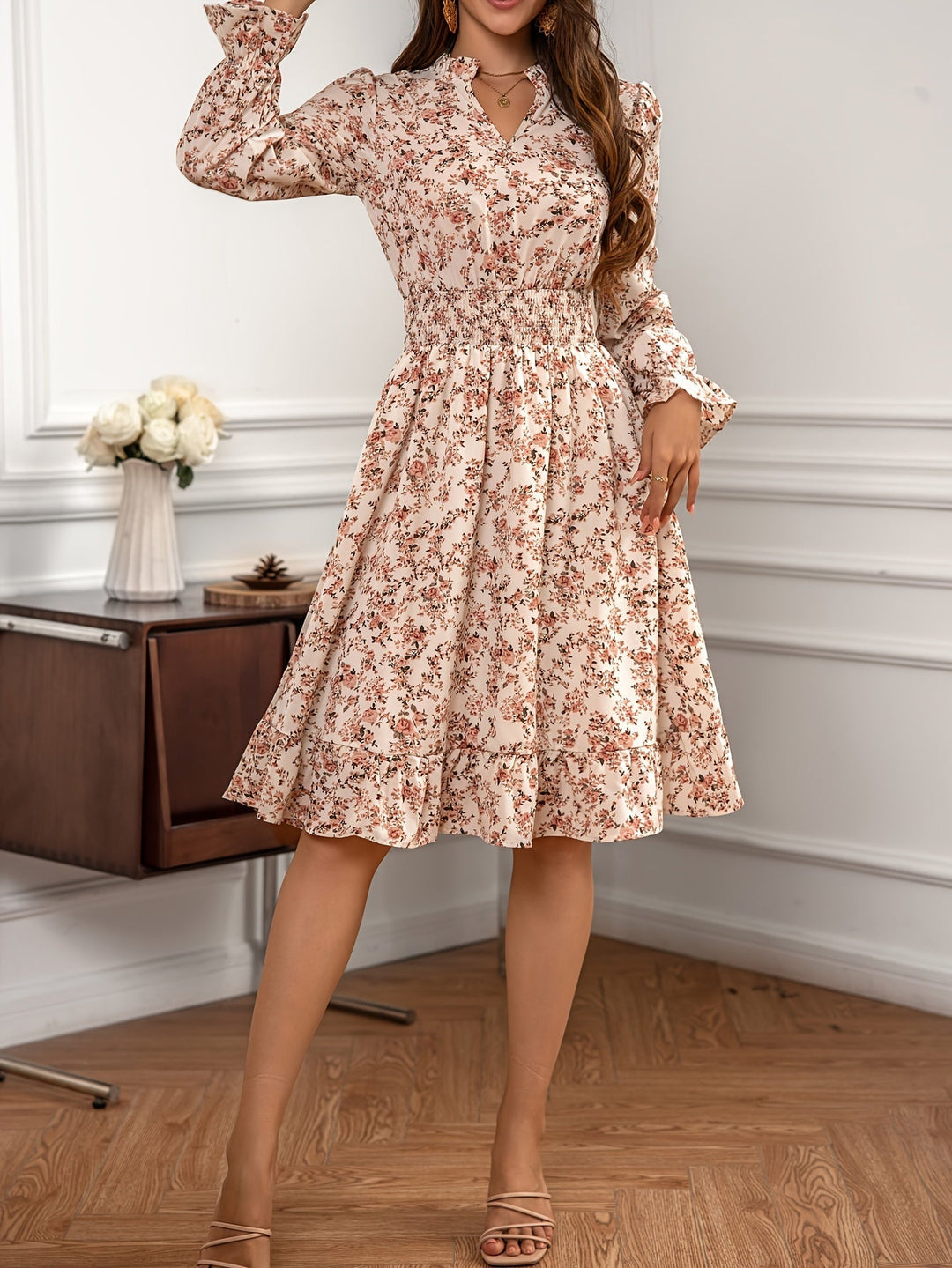 BLOOM™ | Smock-kjole med blomsterprint