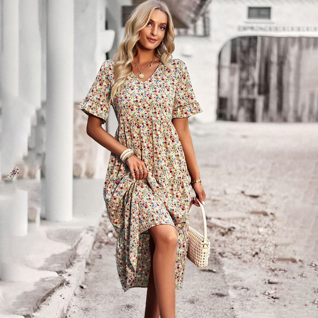 Beline™ | Blomster Midi Kjole