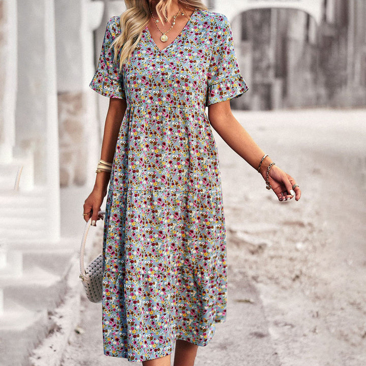 Beline™ | Blomster Midi Kjole